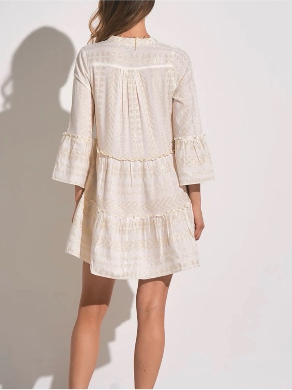 Elan Clara Dress women's size Large shimmer tiered - Picture 2 of 6
